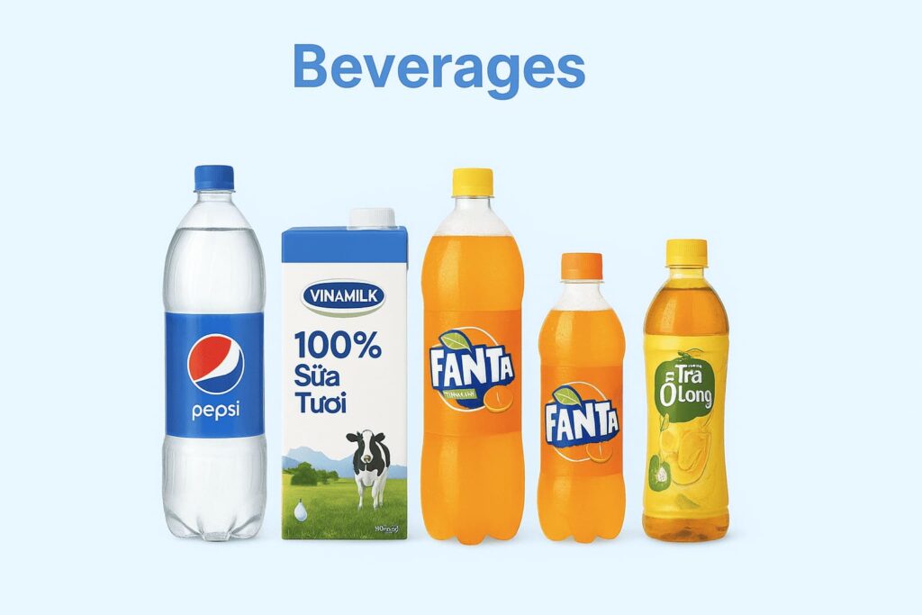 FMCG beverages in Vietnam including soft drinks, bottled water, and instant coffee - Vico Trading