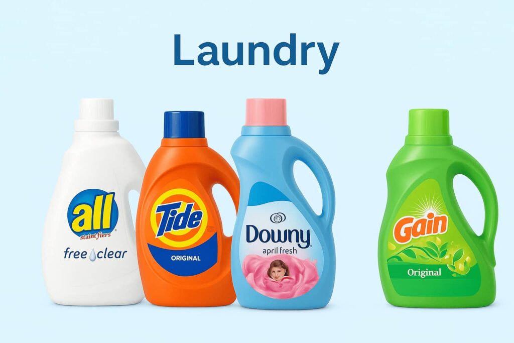 Laundry FMCG products in Vietnam including detergent powder, liquid detergent, and fabric softener - Vico Trading